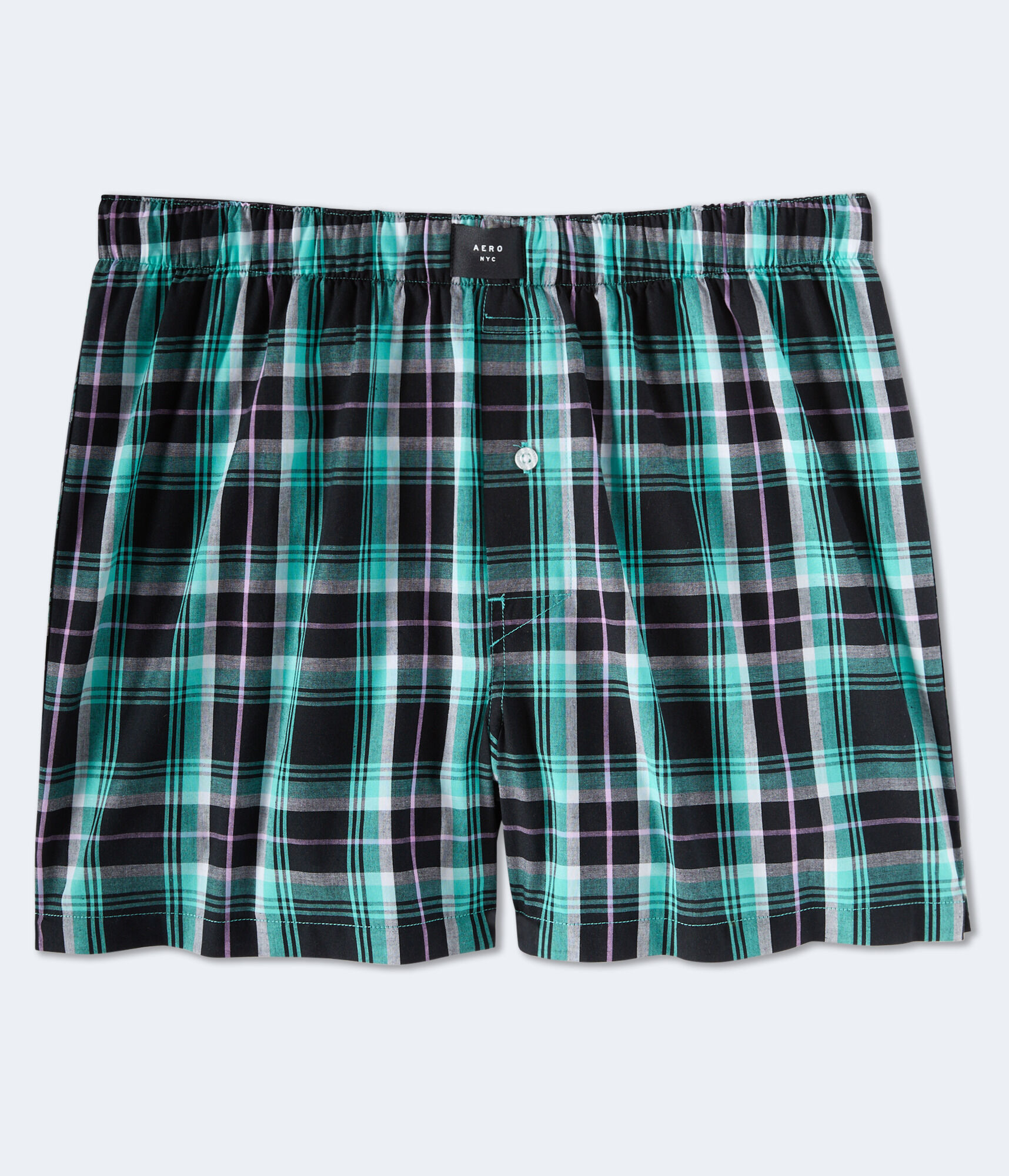 Wide Plaid Woven Boxers