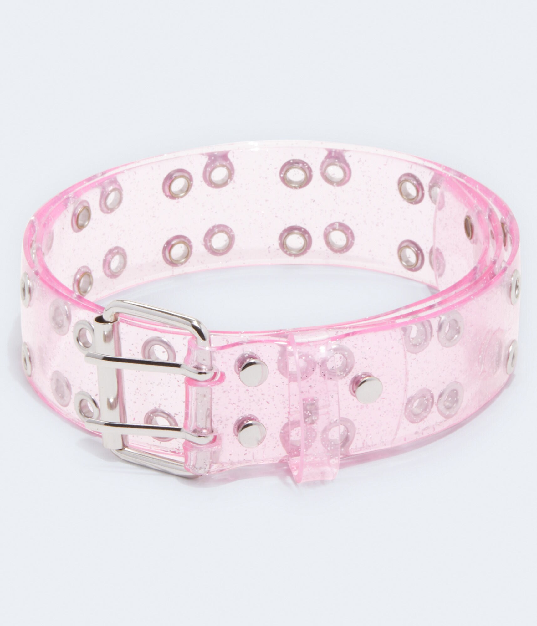 Vinyl Glitter Grommet Belt