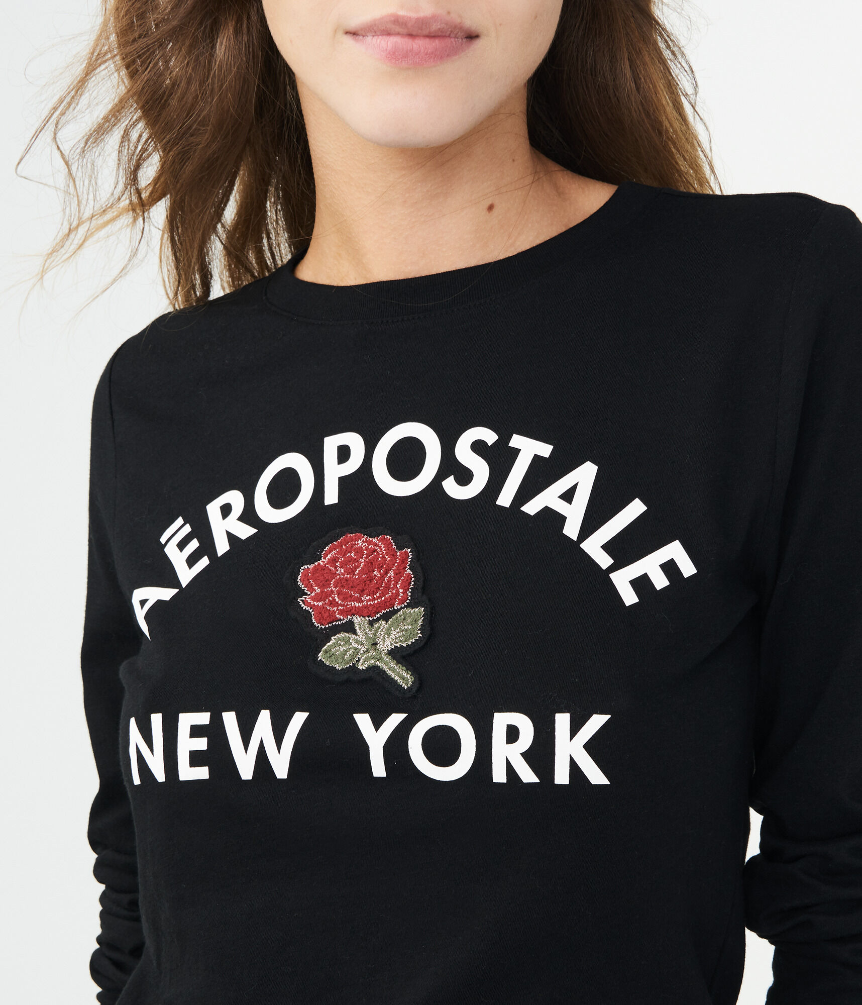 Long Sleeve Aeropostale Rose Graphic Tee
