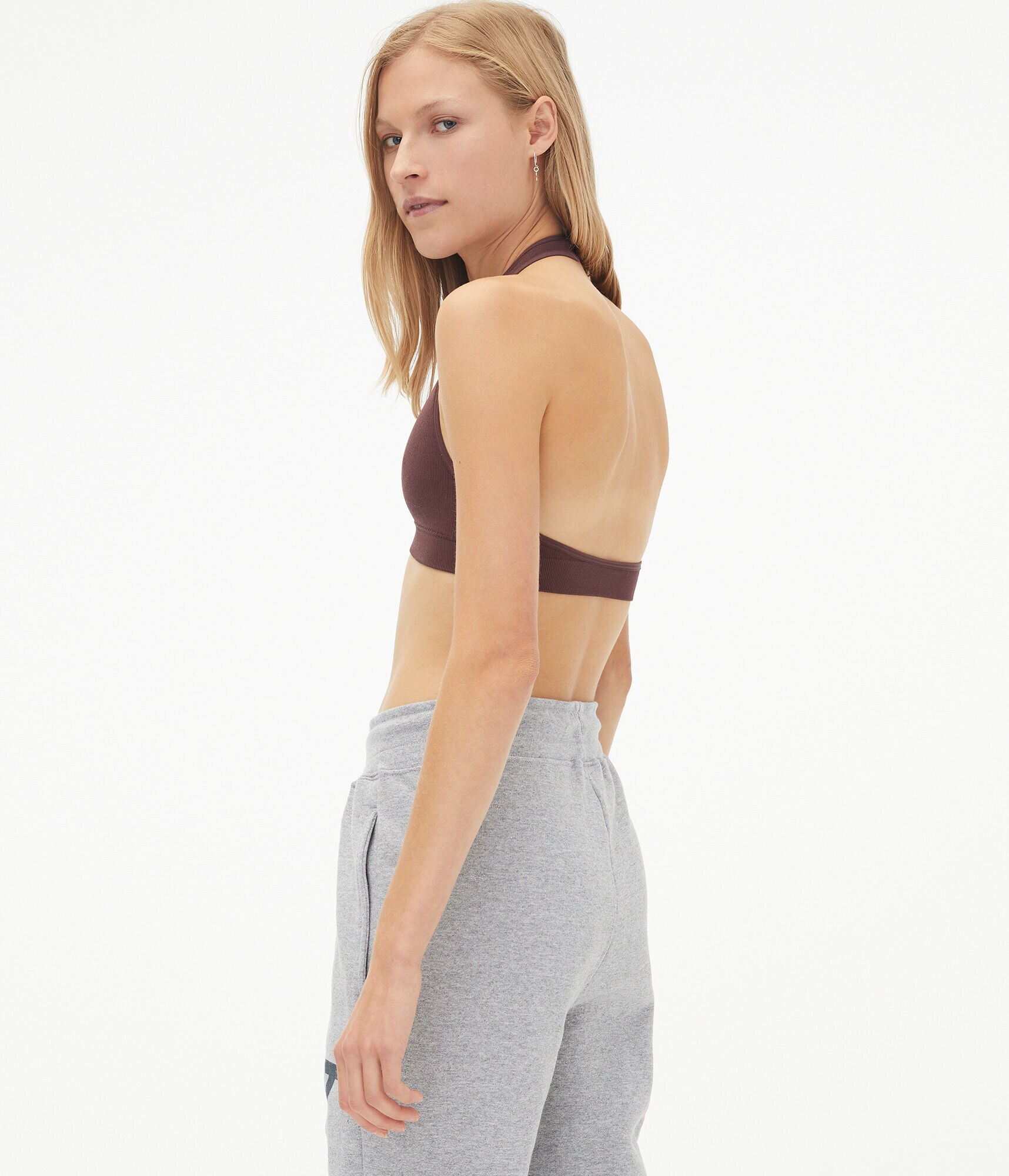 Ribbed Seamless Halter Bralette