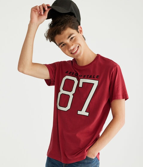 Aeropostale Large 87 Appliqué Graphic Tee Aeropostale Large 87 Appliqué Graphic Tee