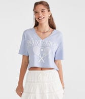 Nantucket Tennis Notch-Neck Boyfriend Graphic Tee