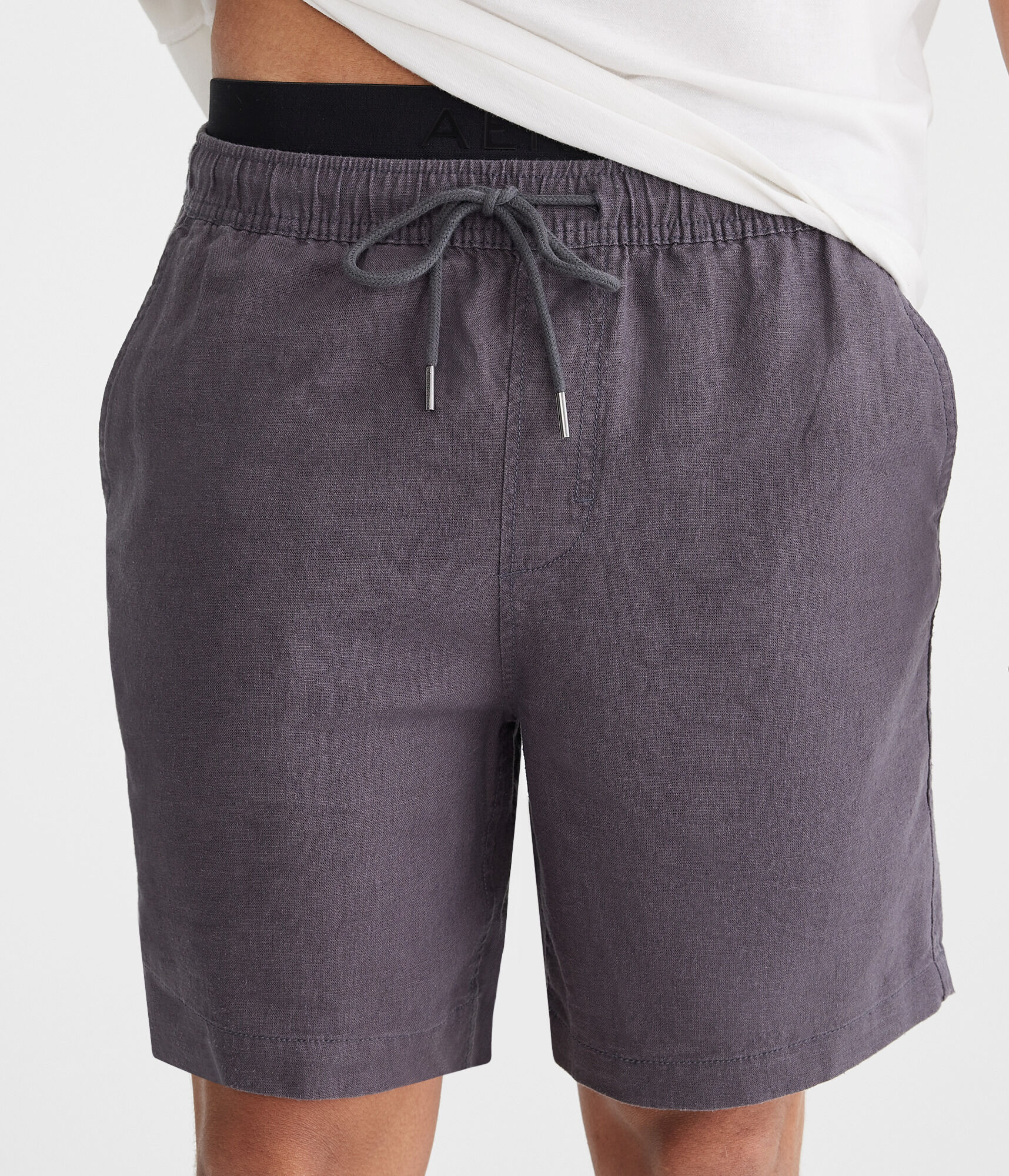 Solid Linen Shorts 7"