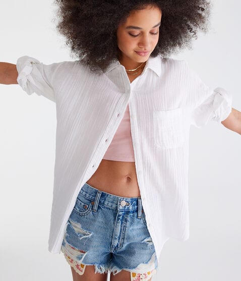 Long Sleeve Oversized Gauze Shirt Long Sleeve Oversized Gauze Shirt
