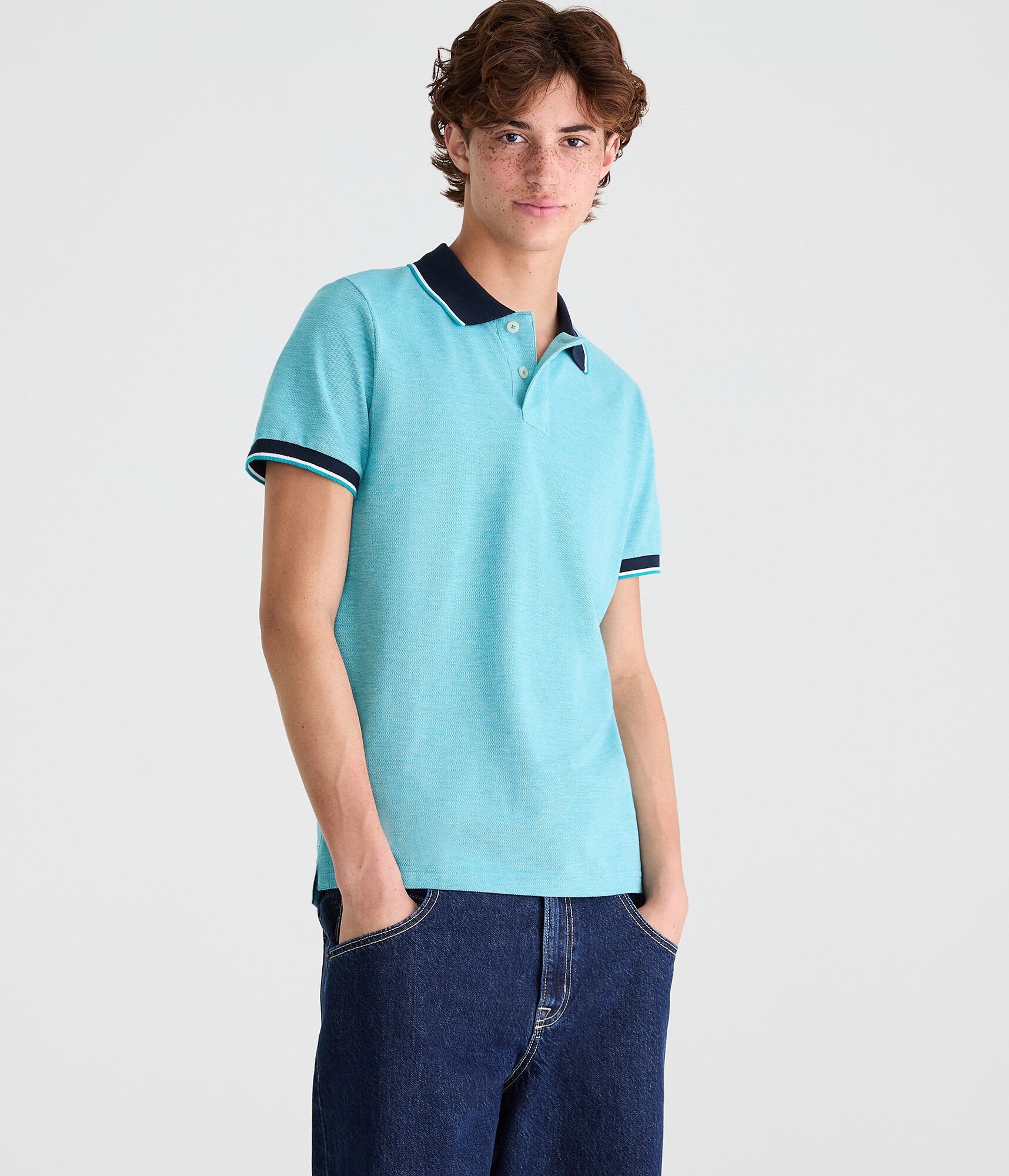 Contrast Tipped Piqu&eacute; Polo