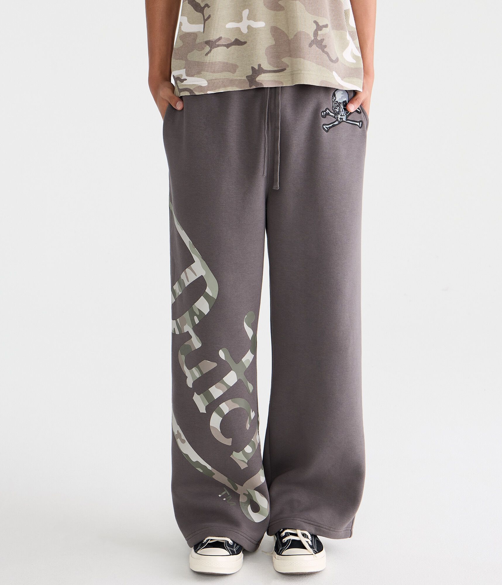 Von Dutch Camo Skull Bootcut Sweatpants