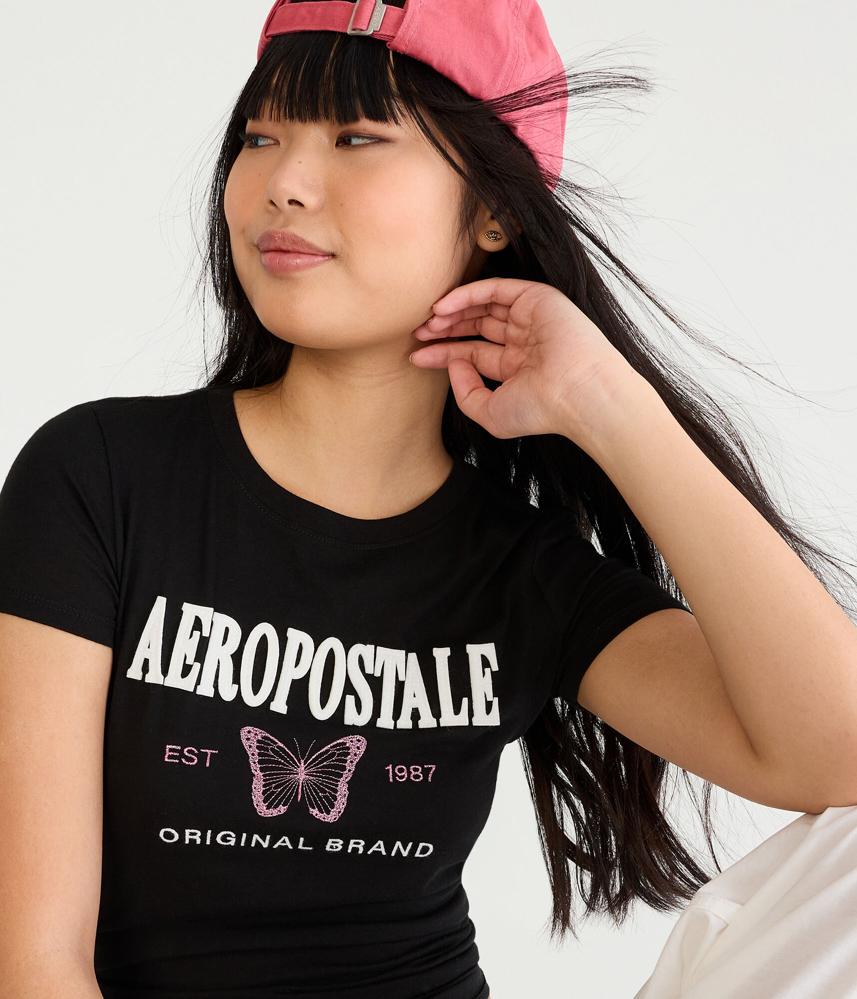 Aeropostale Butterfly Appliqu&eacute; Graphic Tee