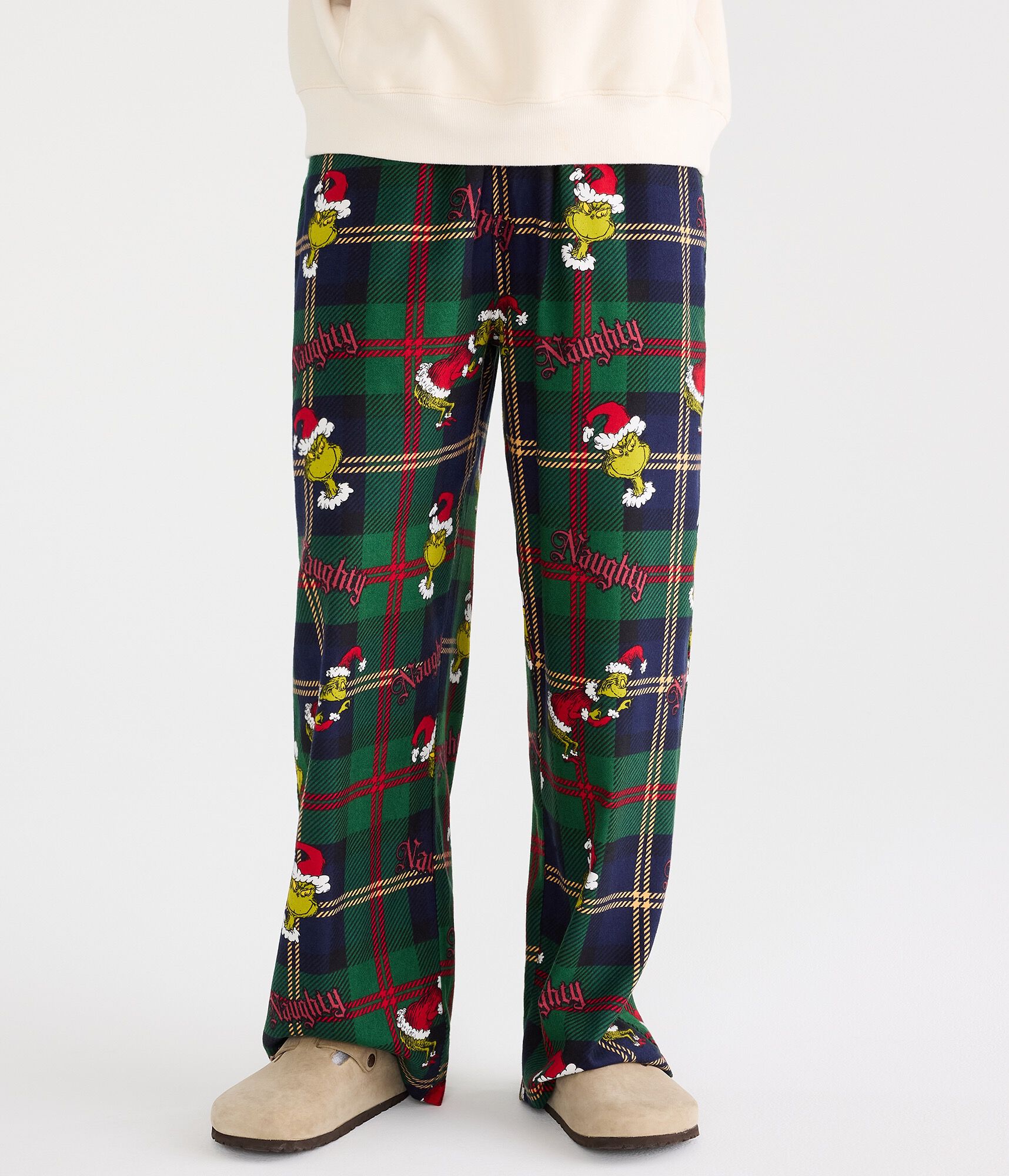 Naughty Grinch Plaid Baggy Sleep Pants