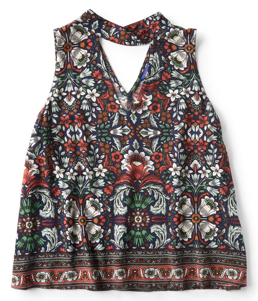 Floral Print Choker Tank