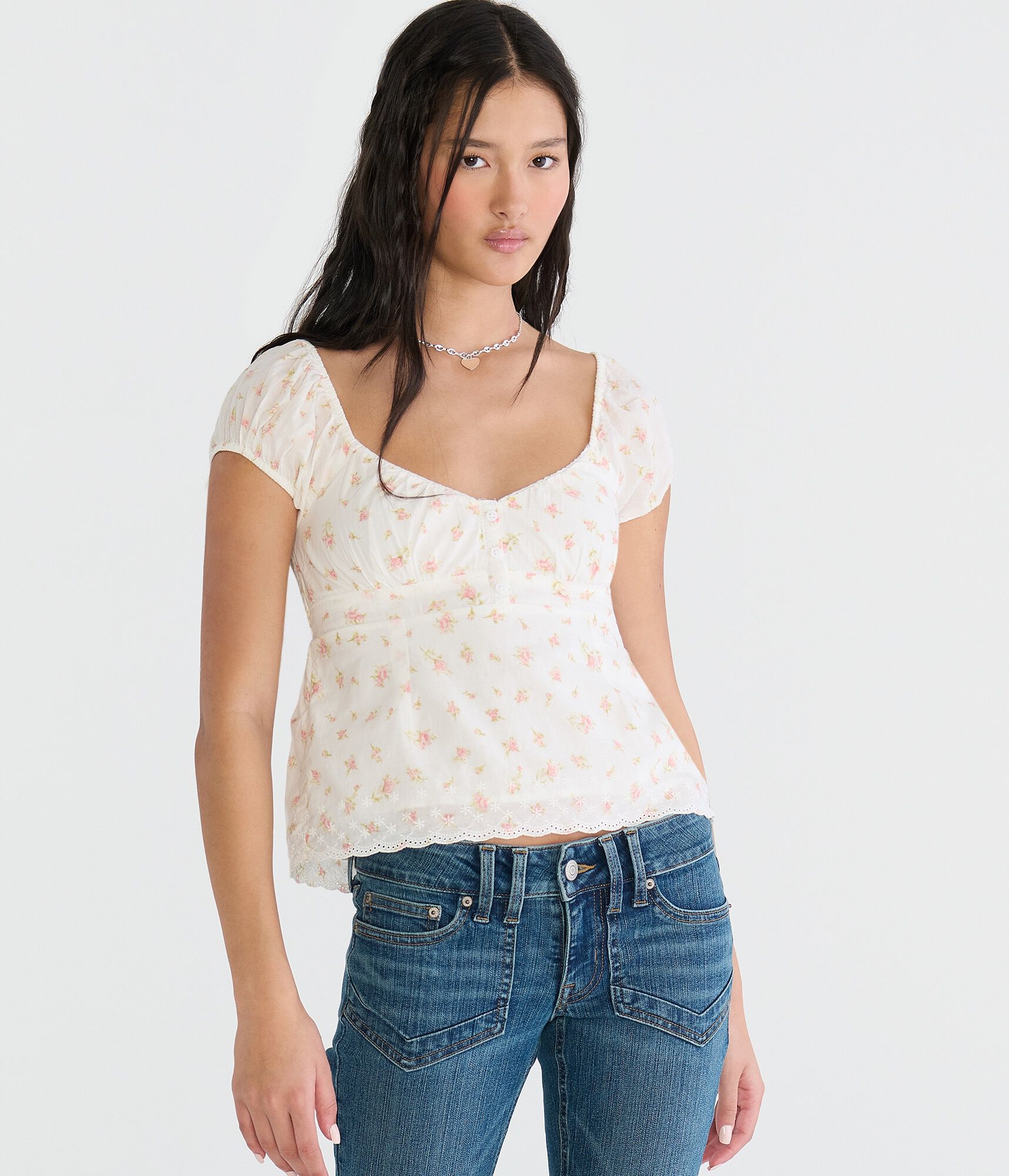 Floral Tie-Back Babydoll Top