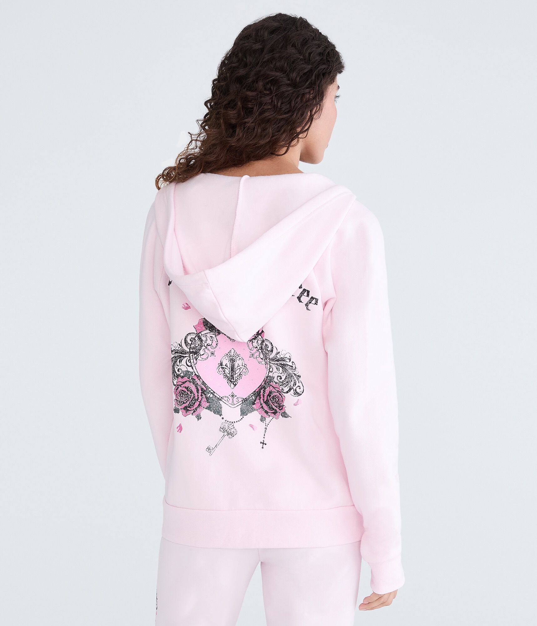 Cloud Soft Rose Locket Full-Zip Hoodie