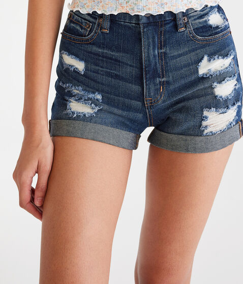 Curvy High-Rise Denim Midi Shorts Curvy High-Rise Denim Midi Shorts