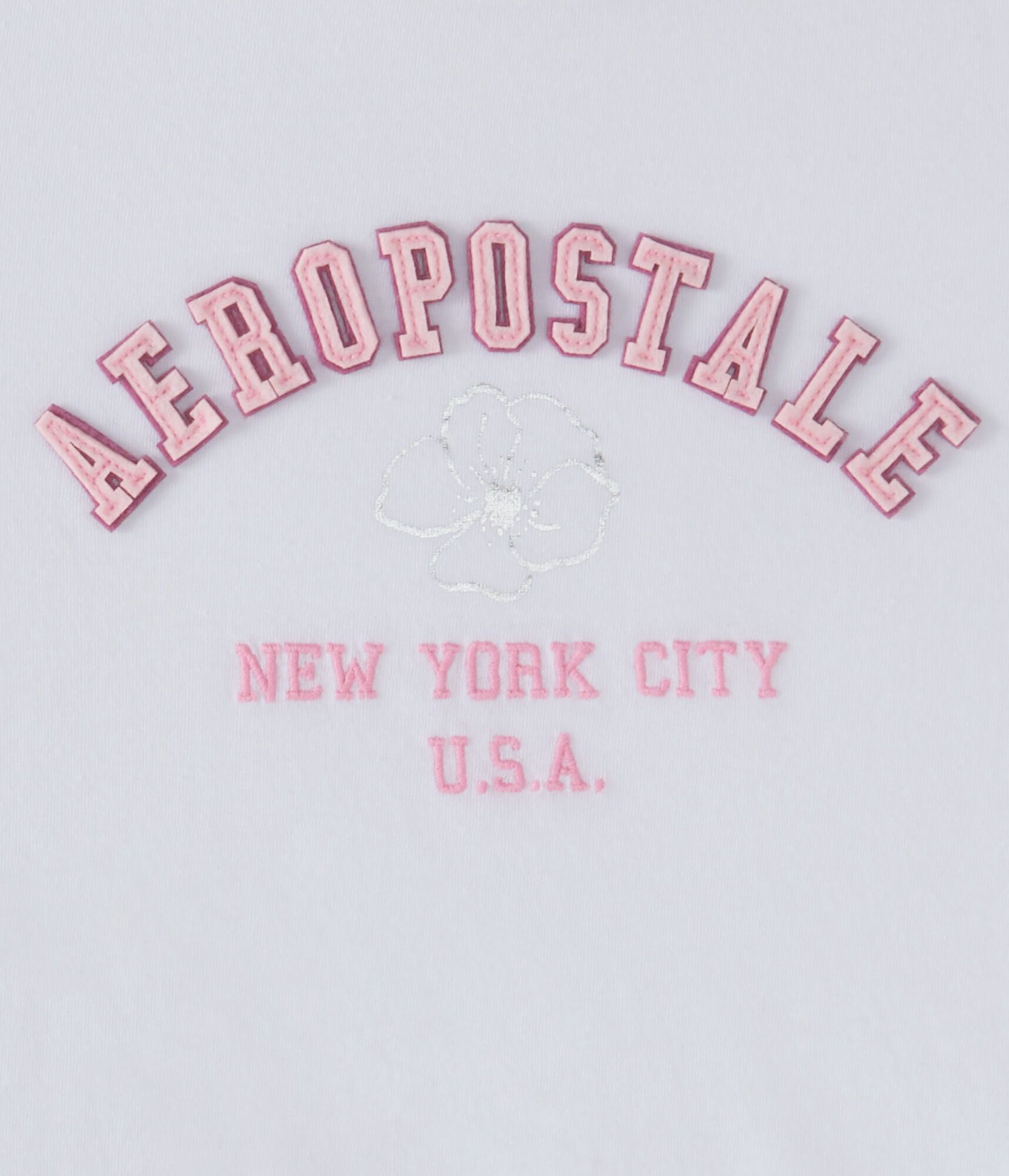 Aeropostale Floral Arch Appliqu&eacute; Graphic Tee
