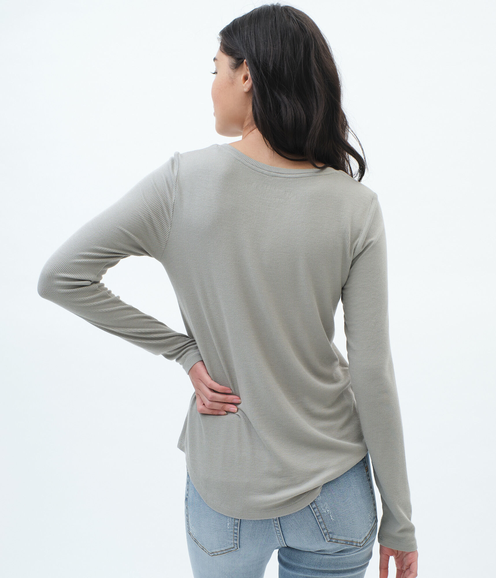Long Sleeve Seriously Soft Ribbed V-Neck Tee
