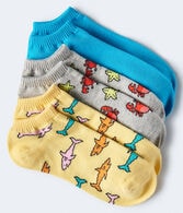 3-Pack Shark, Crab & Solid Ankle Socks