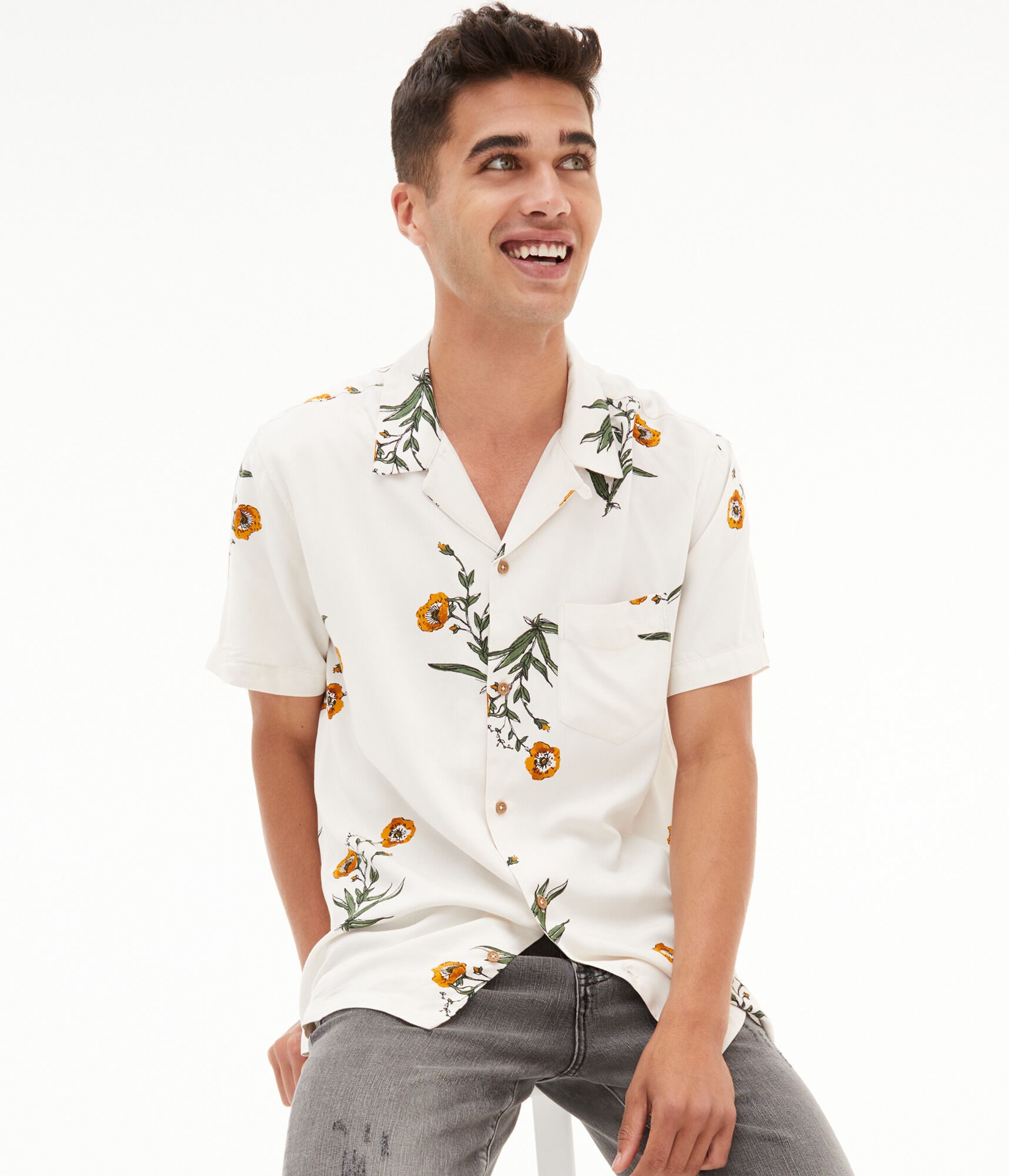 Floral Button-Down Resort Shirt