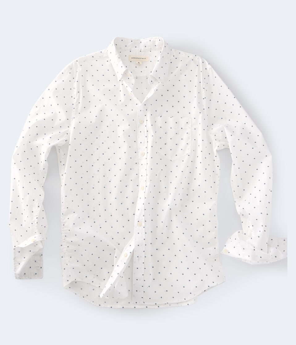 Long Sleeve Geometric Button-Down Shirt