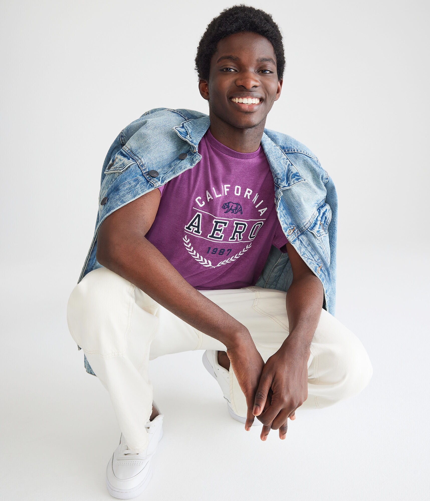 Aero California Bear Appliqu&eacute; Graphic Tee