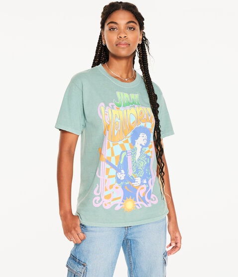 Jimi Hendrix Boyfriend Graphic Tee Jimi Hendrix Boyfriend Graphic Tee