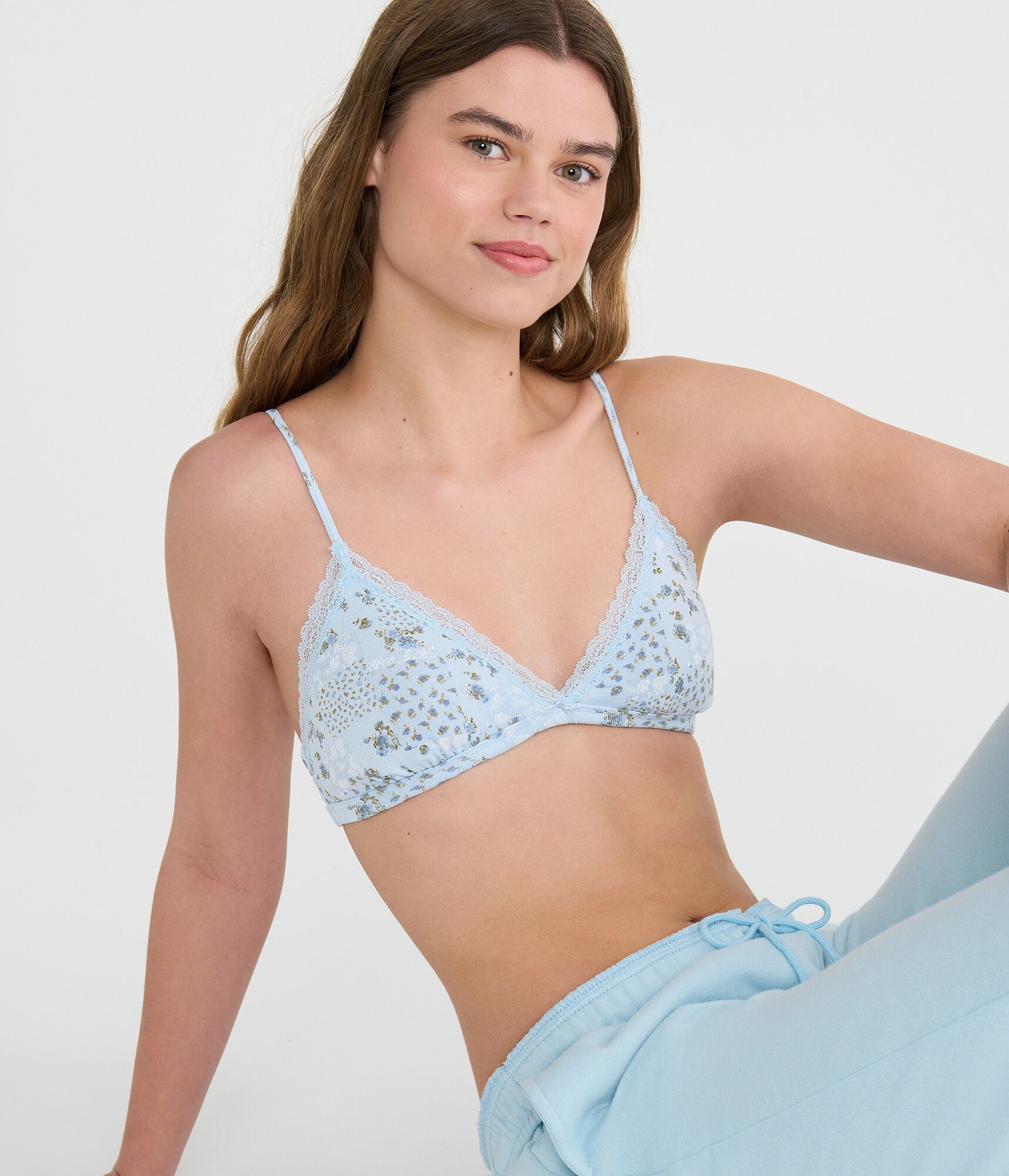 Floral Lace Triangle Bralette
