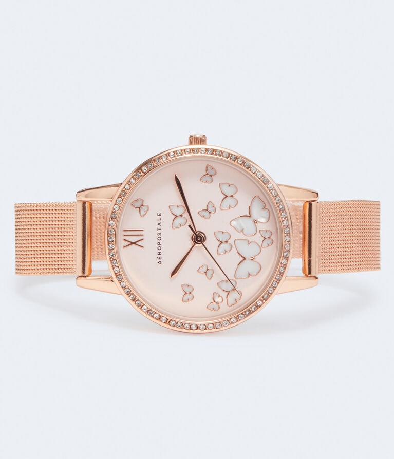 Butterflies Analog Mesh Watch