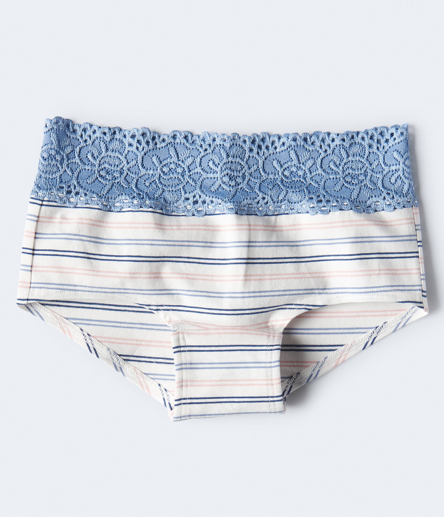 Multi-Stripe Lace-Trim Boyshort