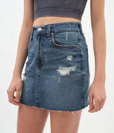 Real Denim High-Rise Mini Skirt