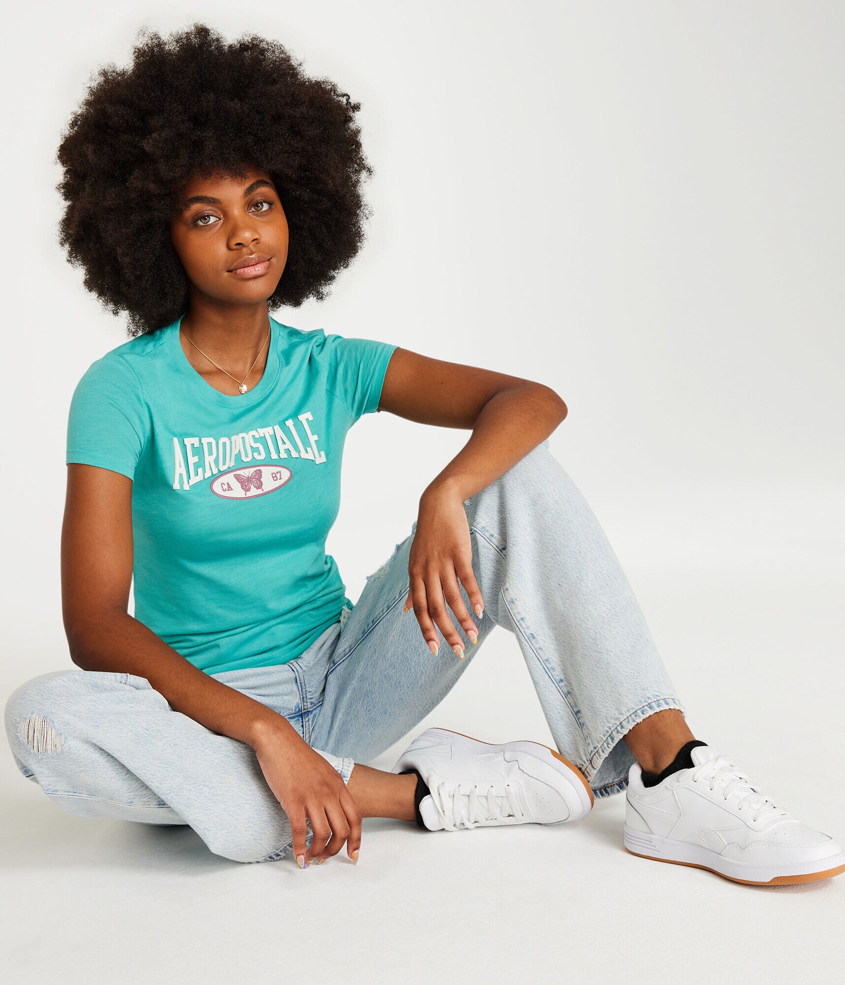 Aeropostale Butterfly Appliqu&eacute; Graphic Tee