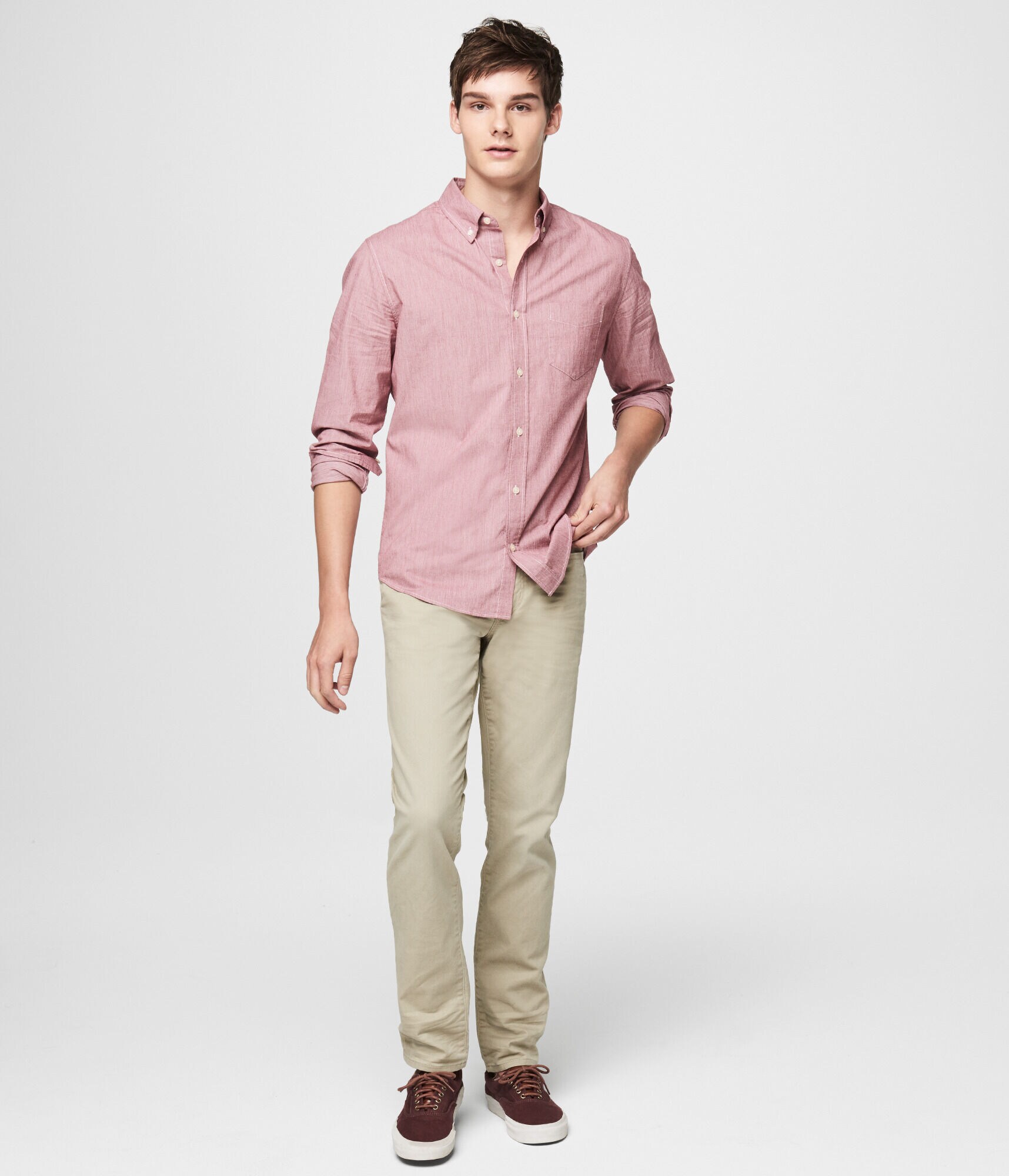 Skinny Color Wash Reflex Twill Pants