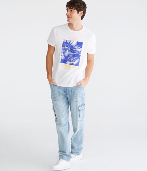 Aeropostale Floral Butterfly Graphic Tee