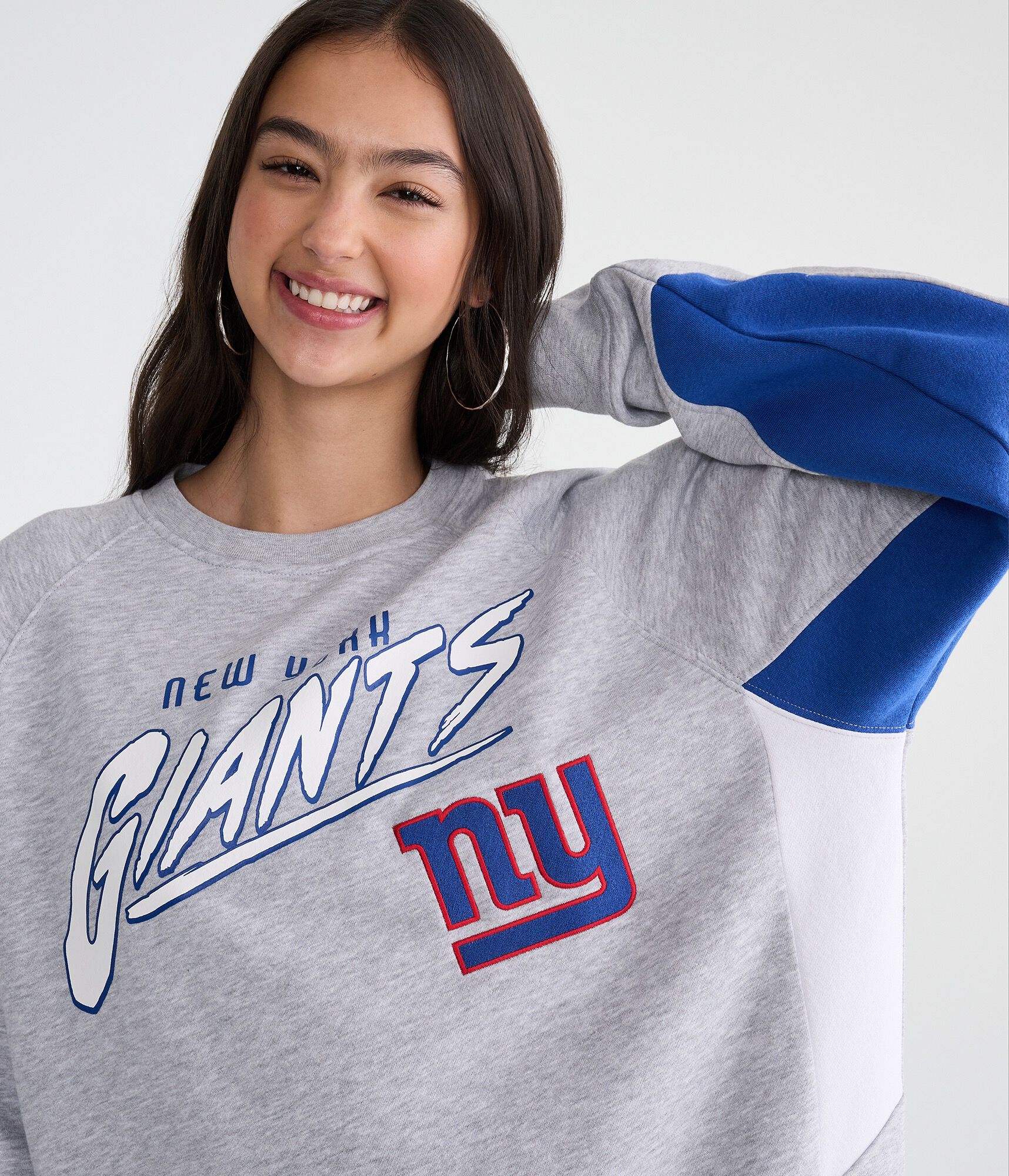 New York Giants Colorblock Crew Sweatshirt