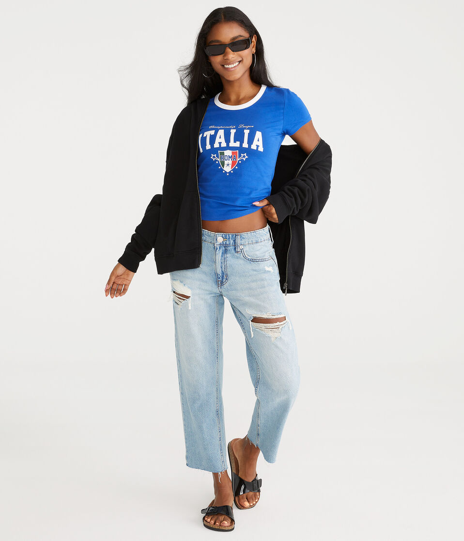 Italia Graphic Ringer Baby Tee