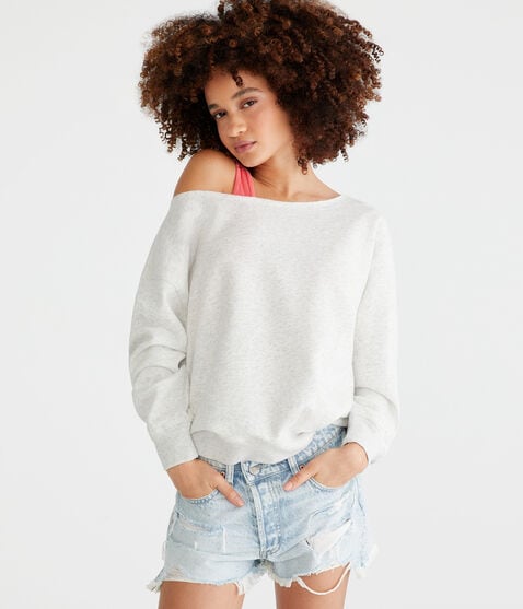 Solid Off-The-Shoulder Sweatshirt