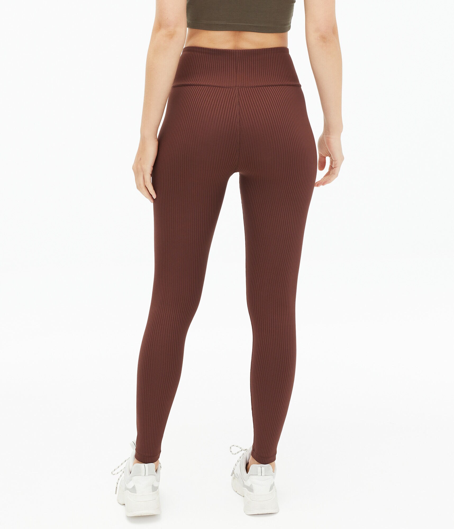 Ribbed High-Rise Crossover Leggings