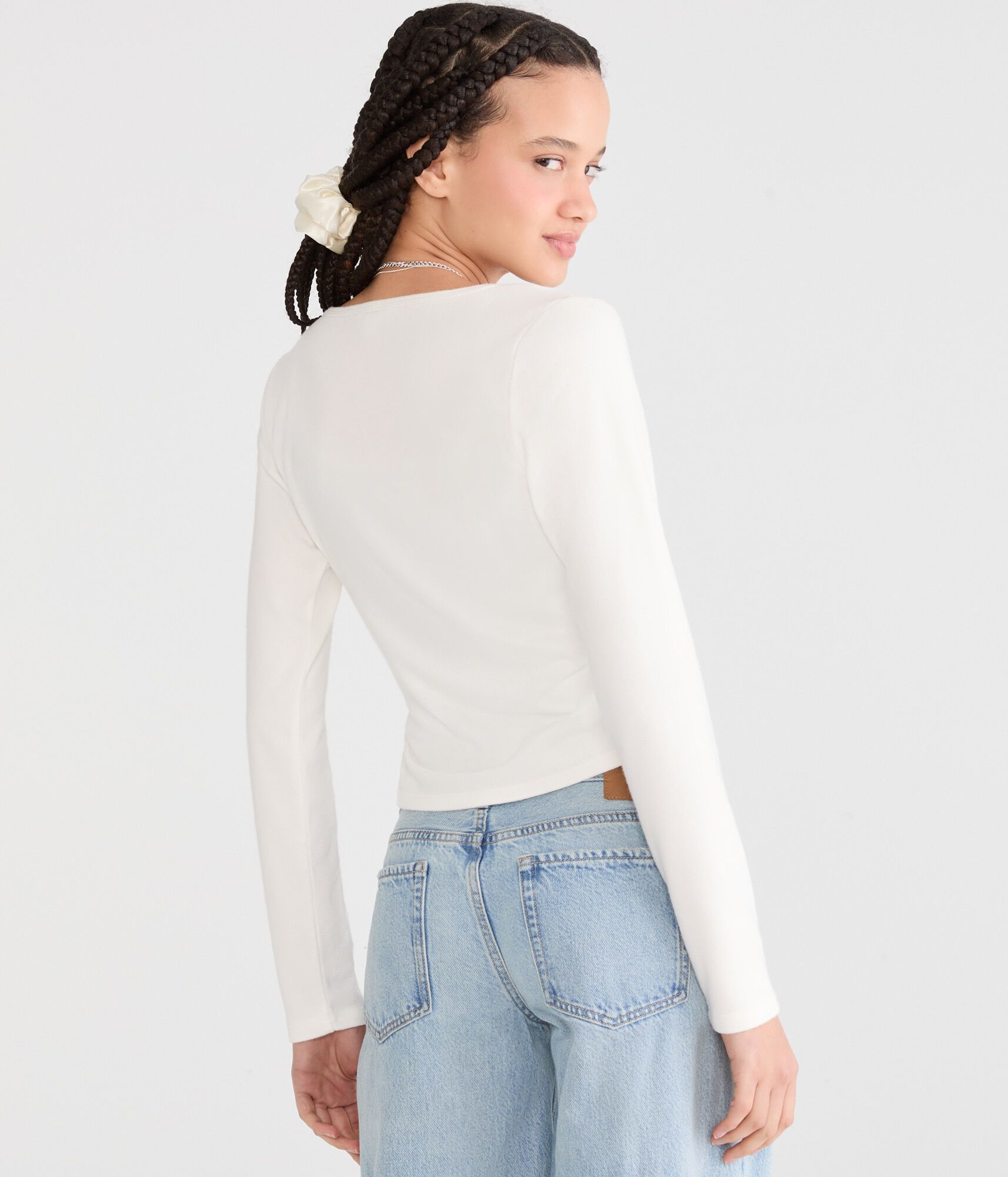 Long Sleeve Wrap-Front Top