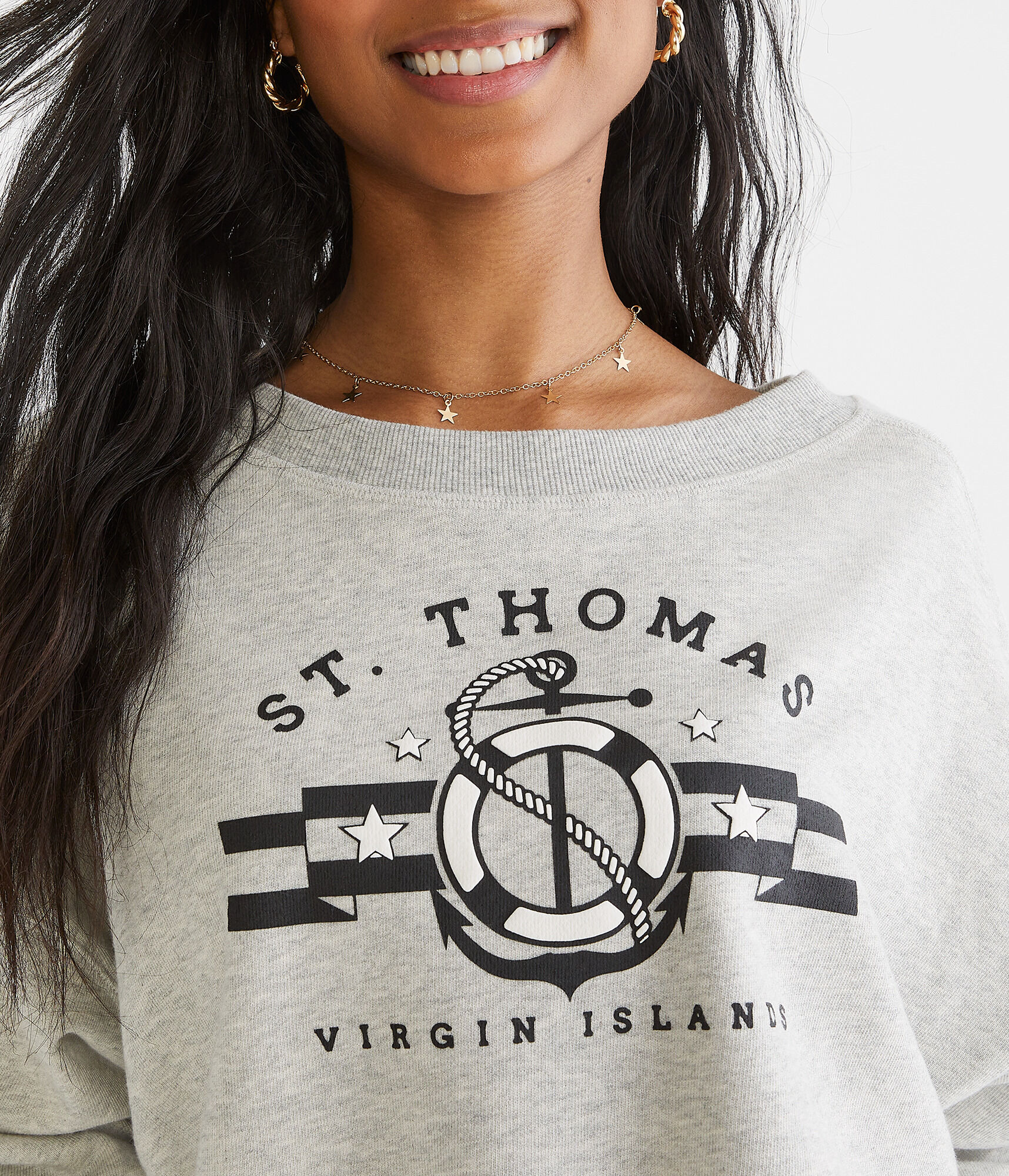 トップス the Virgins cropped sweat asntrgd Women Cropped Sweatshirt Long Sleeves Casual