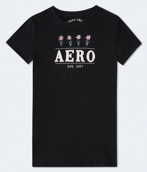 Aero Flower Row Appliqué Graphic Tee Aero Flower Row Appliqué Graphic Tee