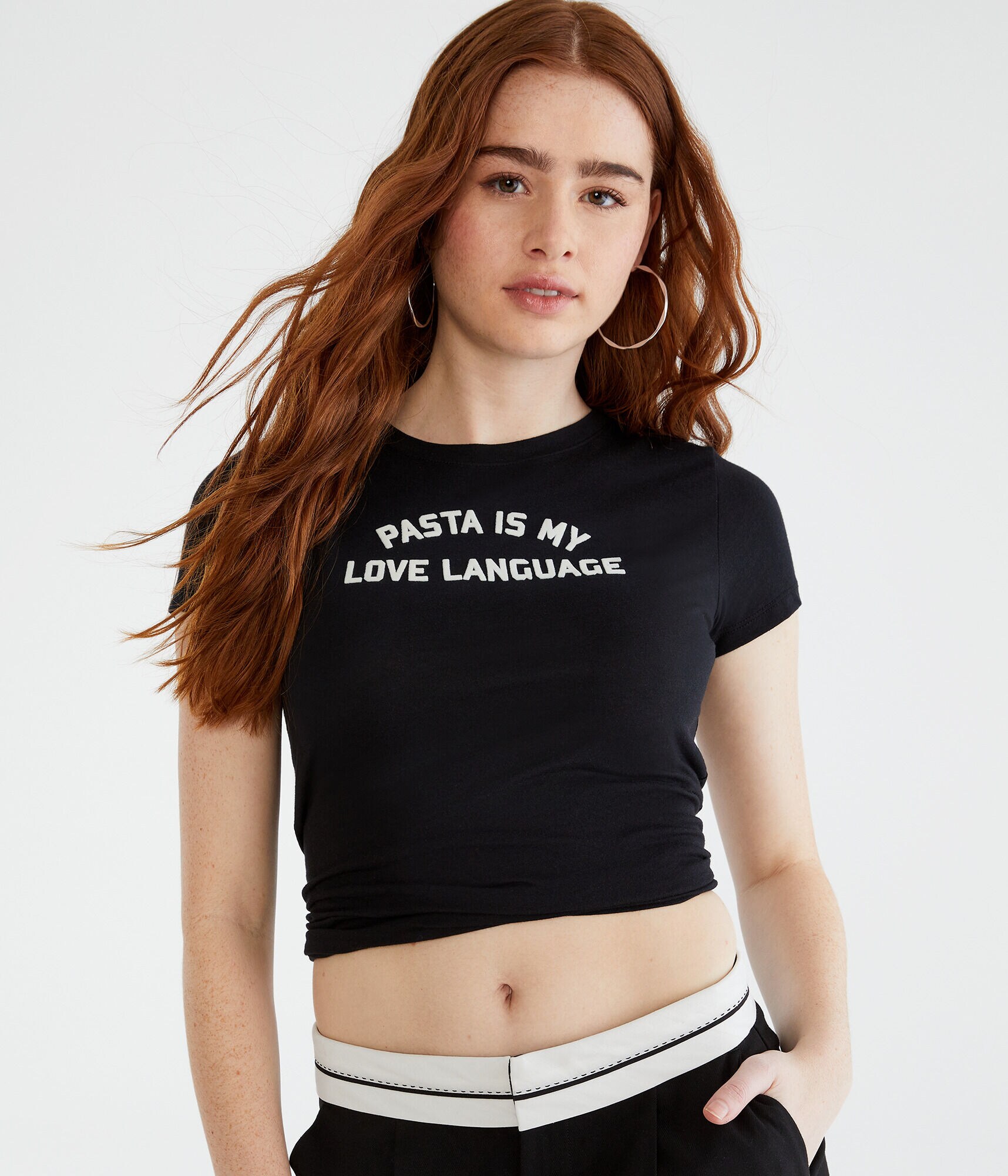 Pasta Is My Love Language Flocked Graphic Tee