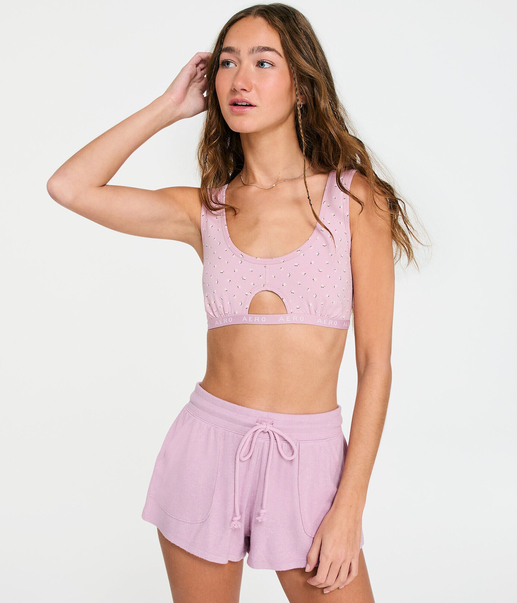 Floral Sporty Cutout Scoop Bralette