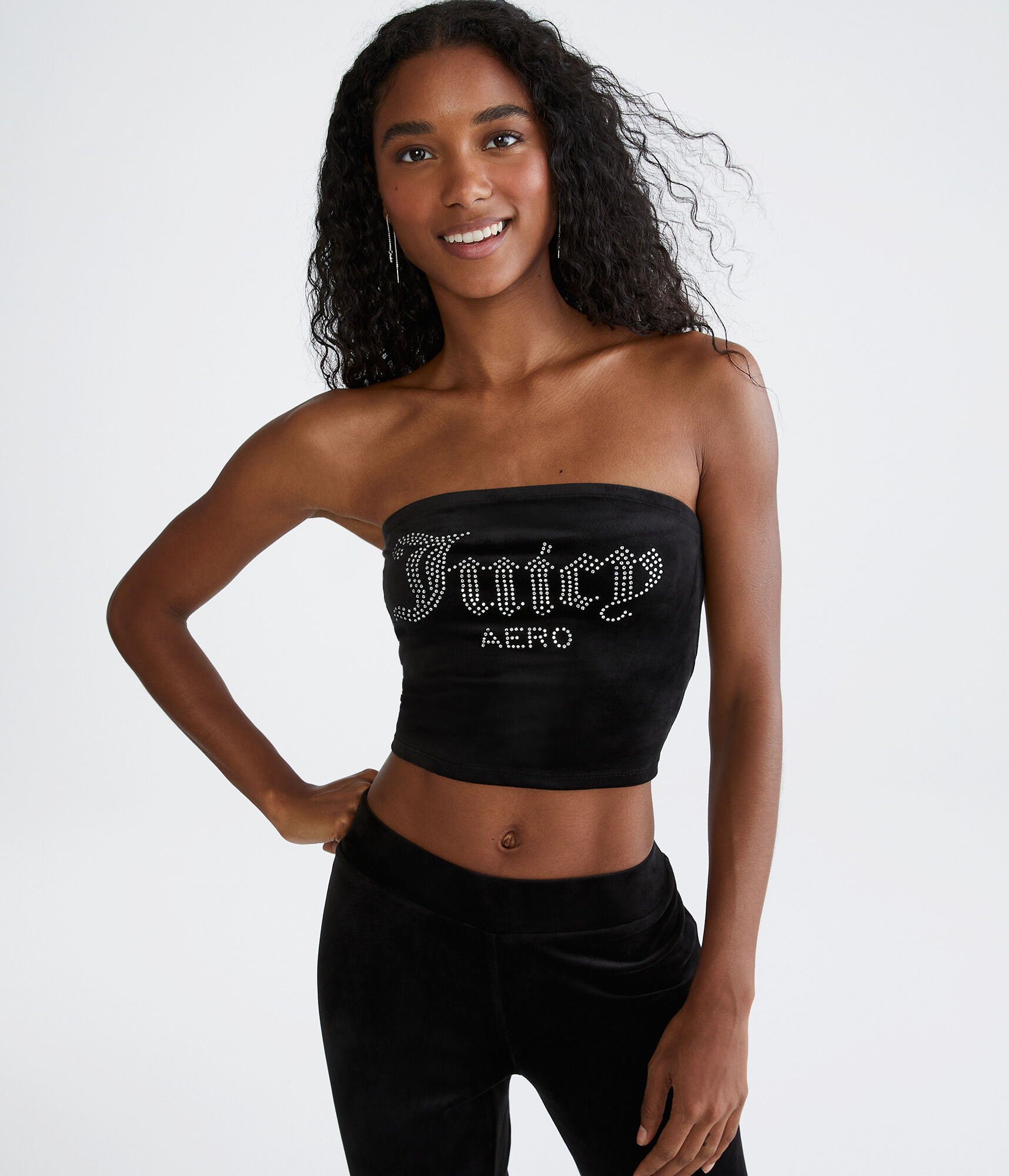 Juicy Couture X AERO Bling Velour Tube Top