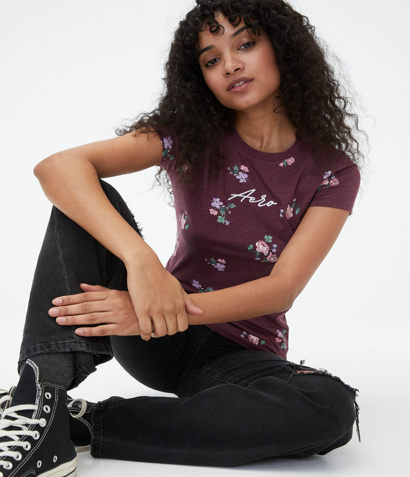 Aero Logo Floral Graphic Tee