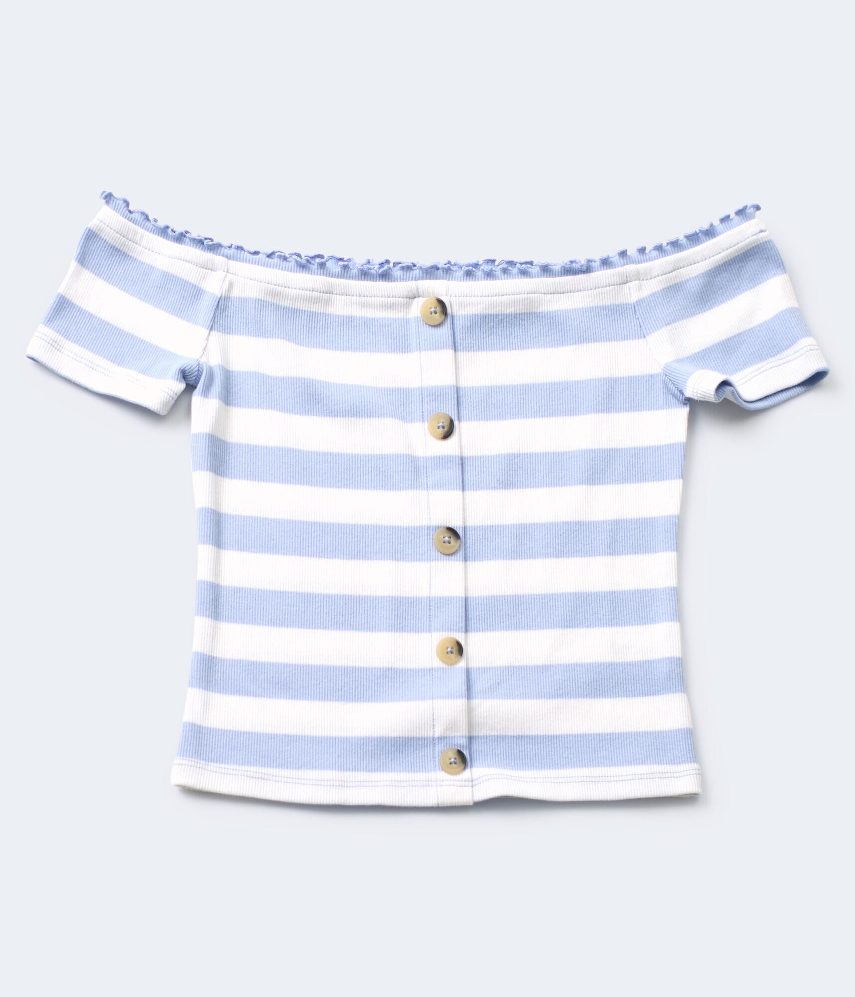 Thick Stripe Off-The-Shoulder Bodycon Top