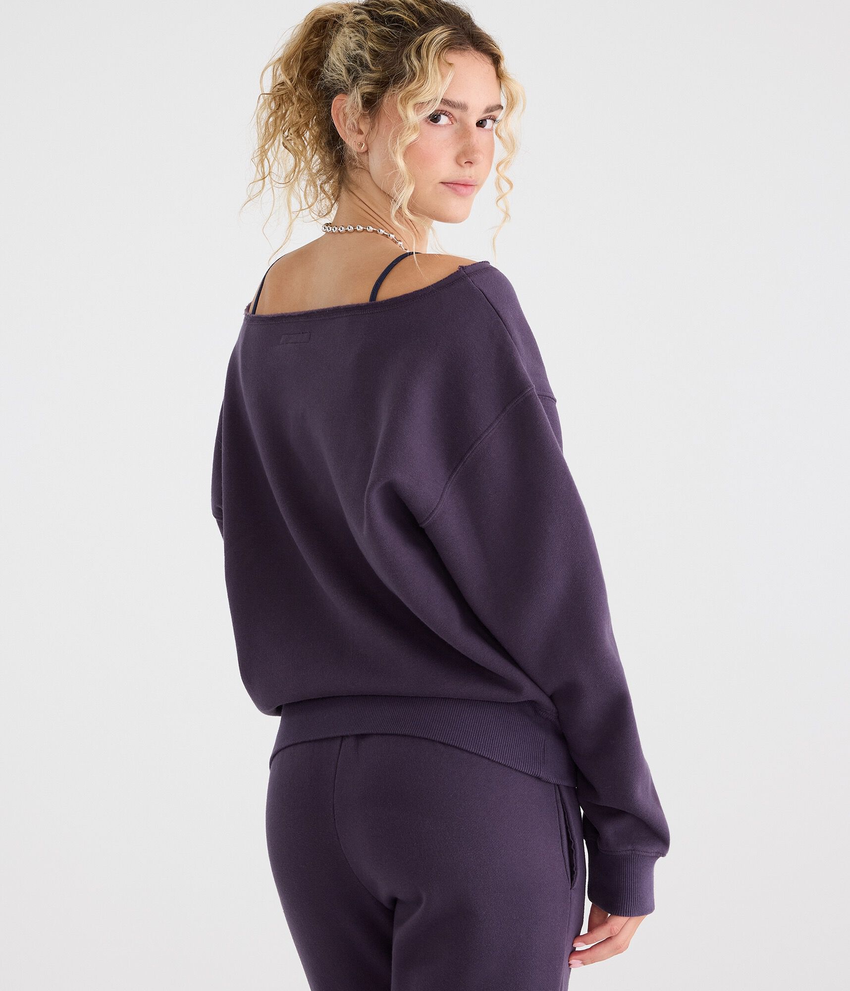 Cloud Soft Cinched Waist Off-The-Shoulder Sweatshirt