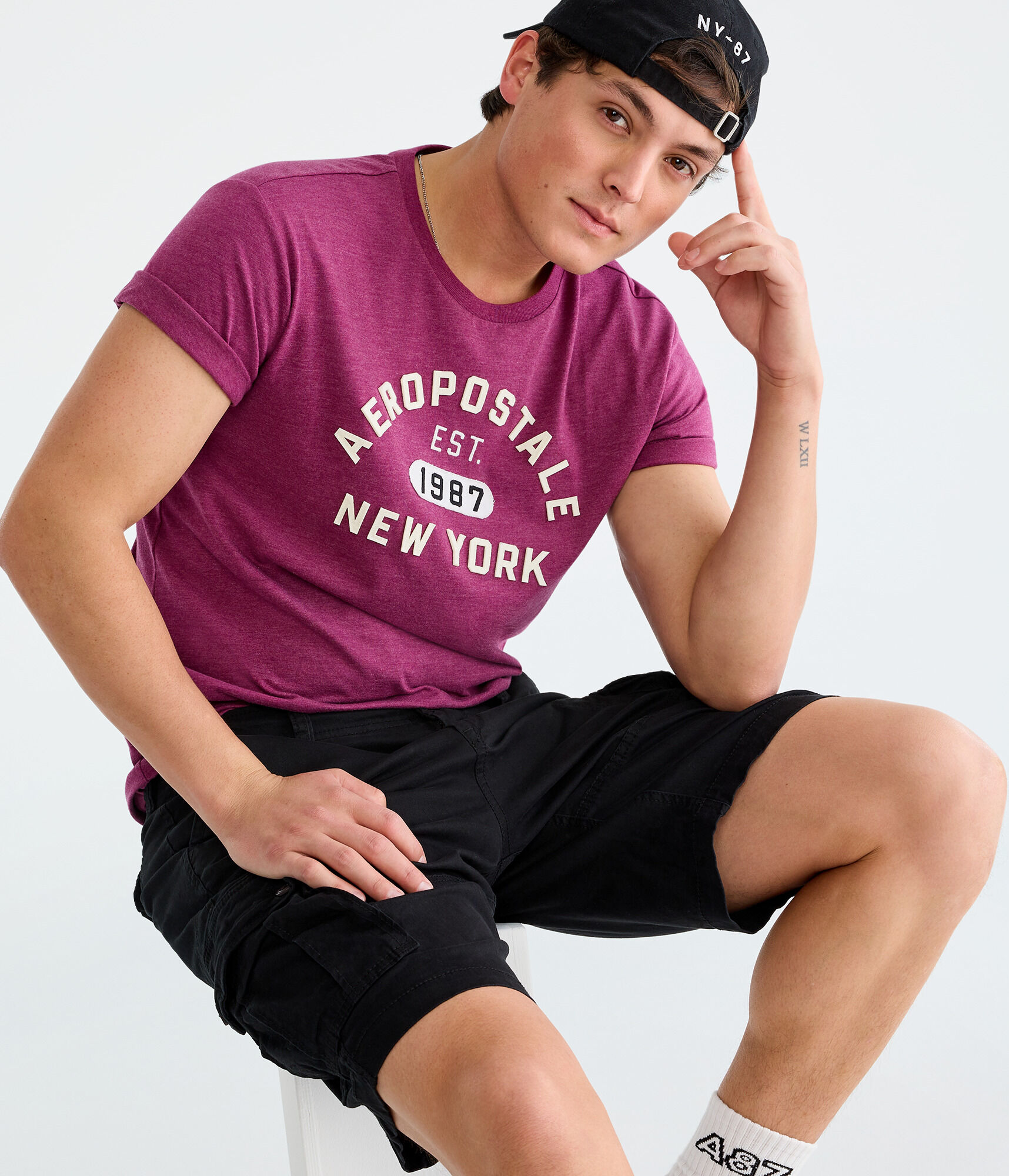 Aeropostale Arch Logo Appliqu&eacute; Graphic Tee