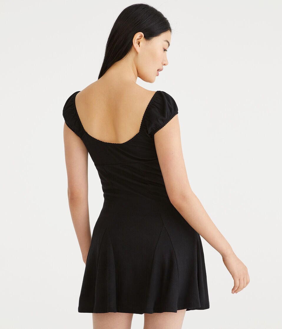Solid Sweetheart Pointelle Fit & Flare Dress