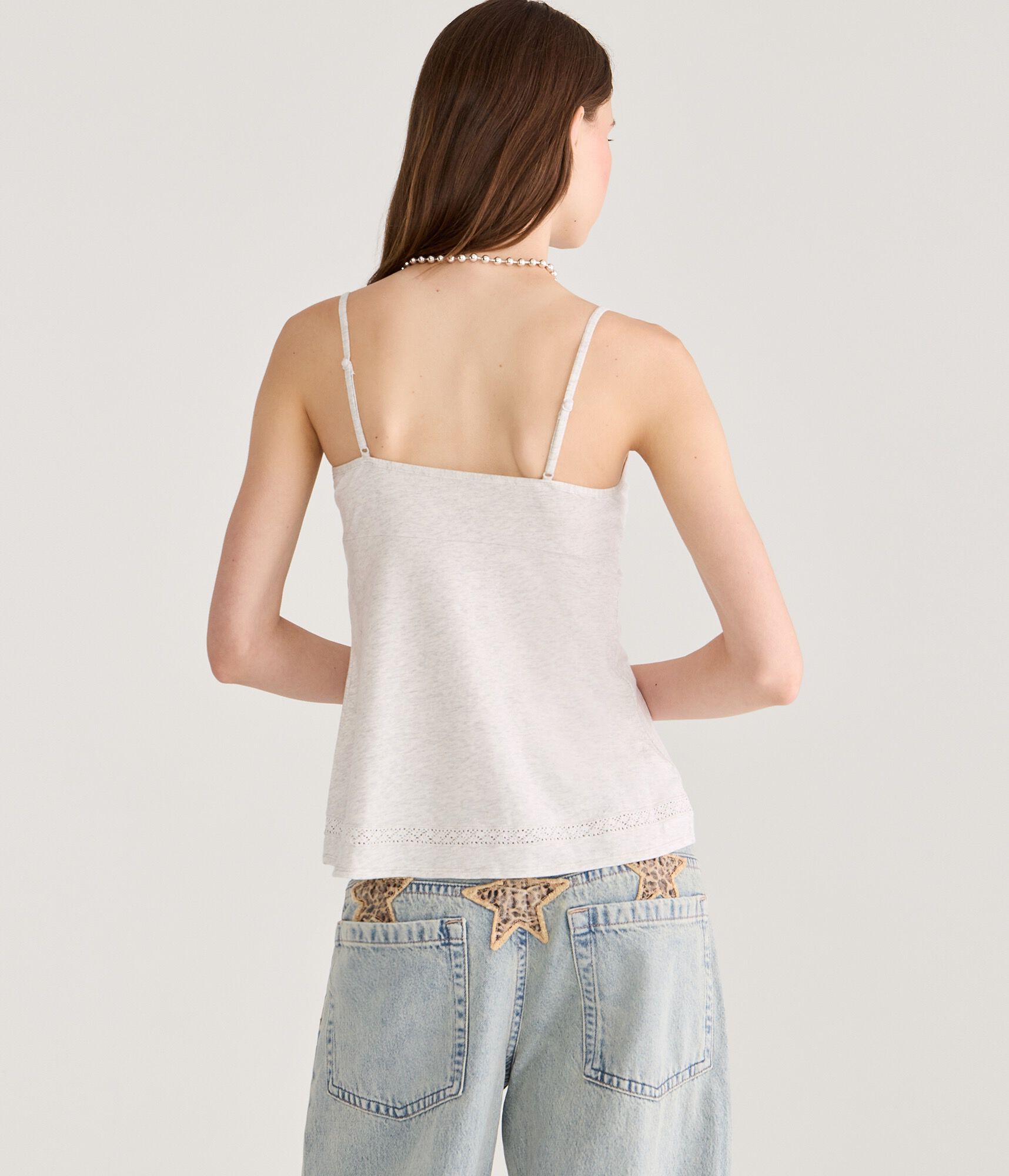 Crisscross Lace V-Neck Babydoll Cami