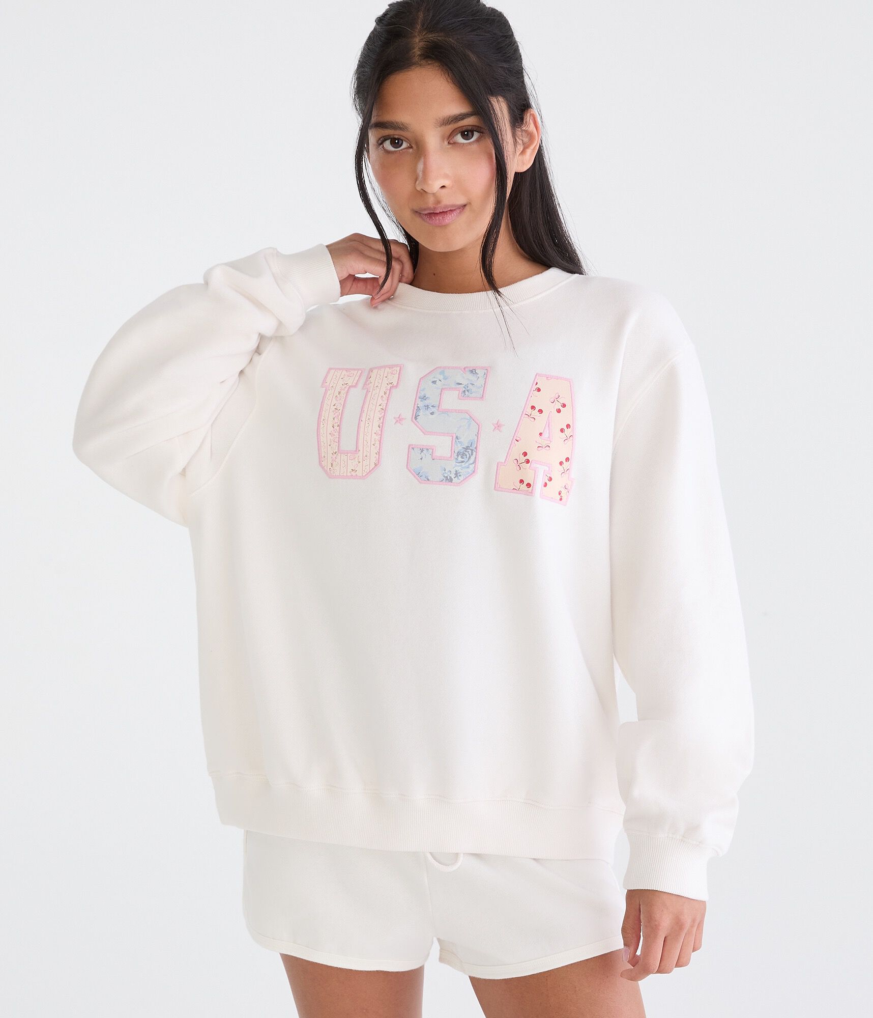 Cloud Soft USA Oversized Crew Sweatshirt