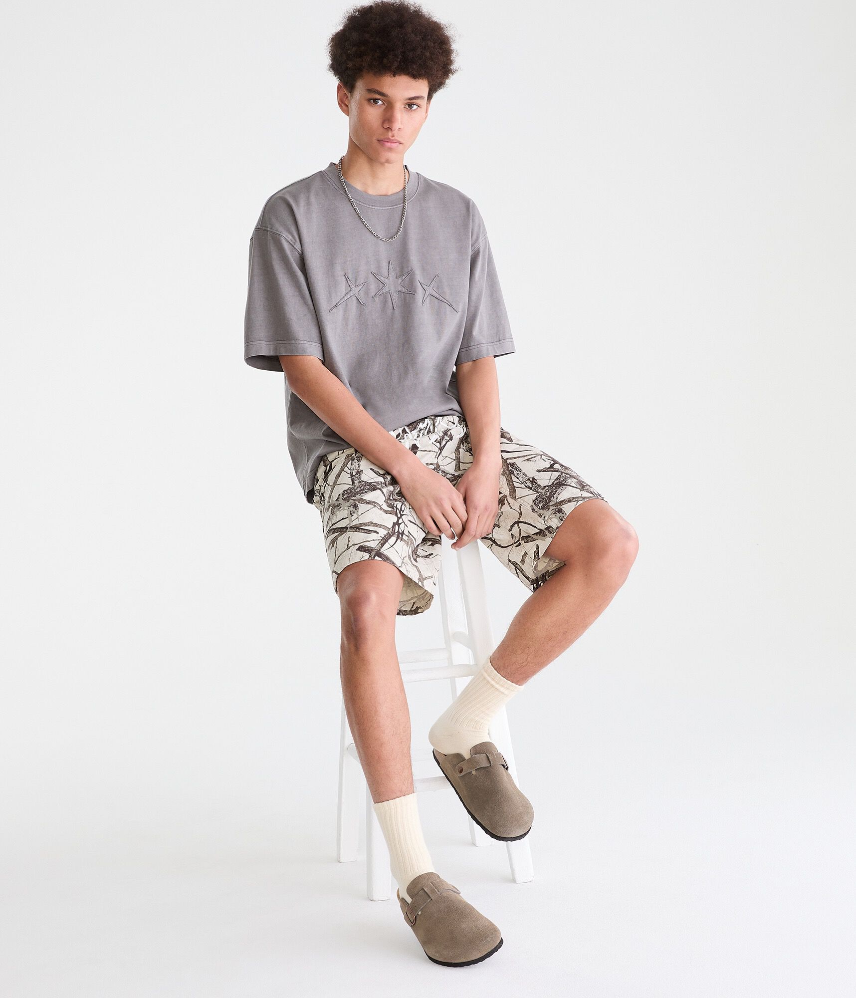 Tonal Stars Washed Graphic Tee