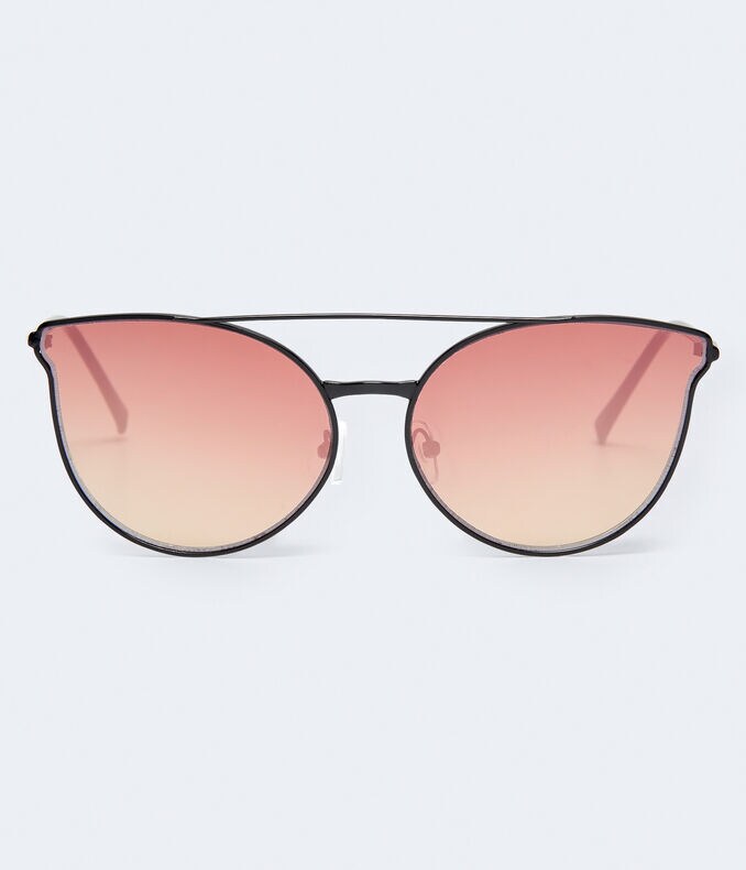 Top Bar Mirrored Lens Sunglasses