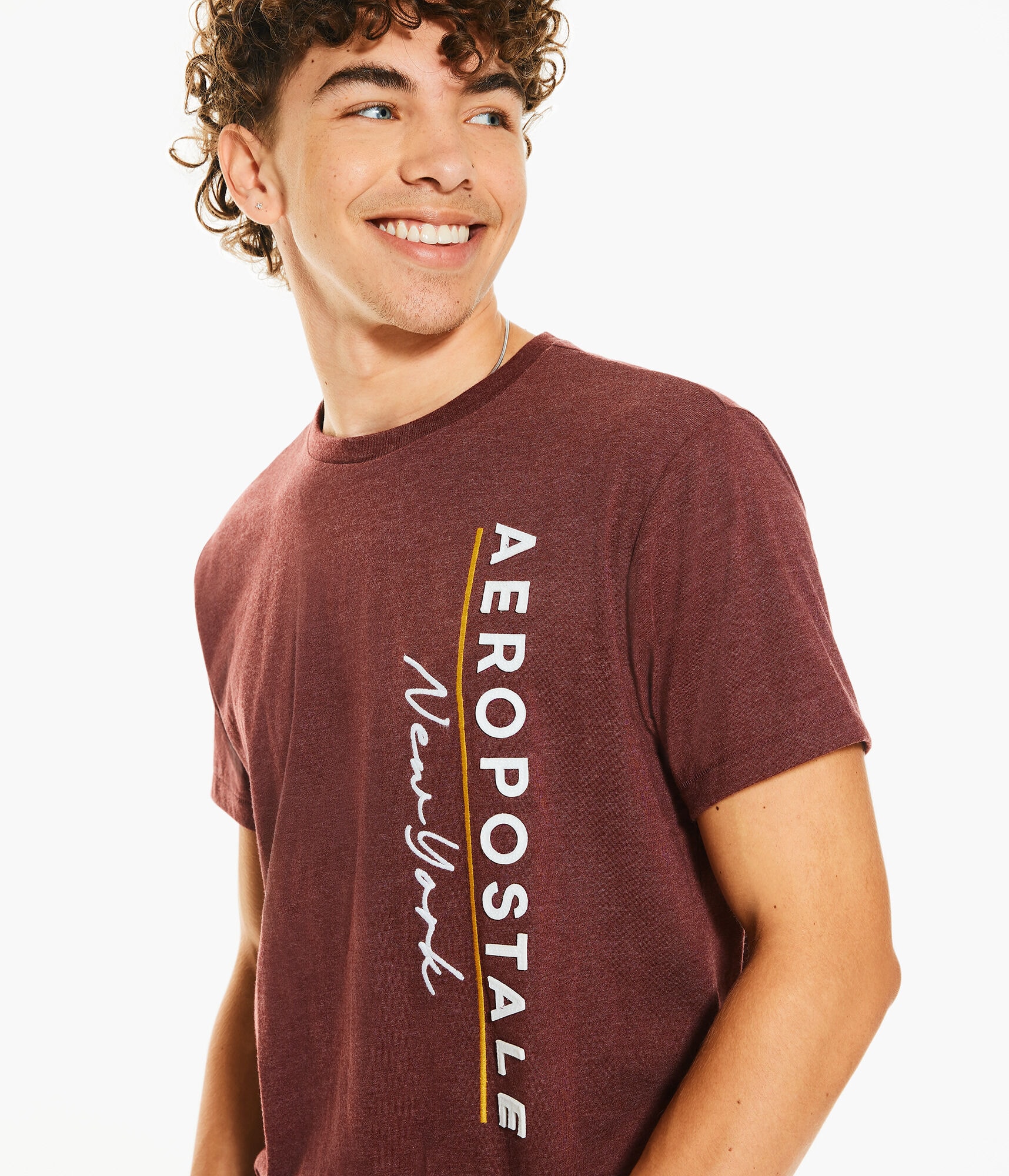 Aeropostale New York Vertical Appliqué Graphic Tee